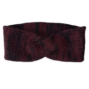KNITTED MAROON AND BLACK INFINITY SCARF FOR YOUR HEAD BY MADE FOR EACH OTHER O/S